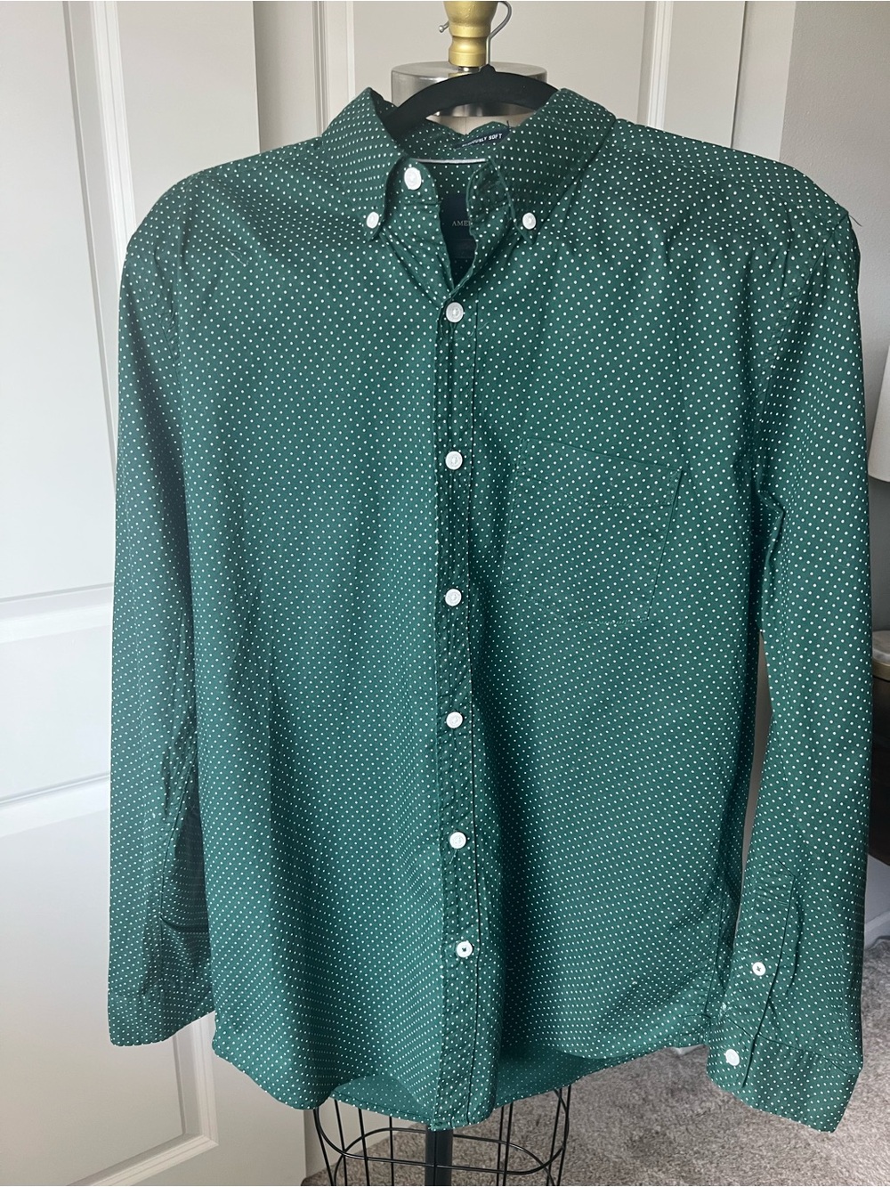 American Eagle Green‎ Button Down Cotton Shirt